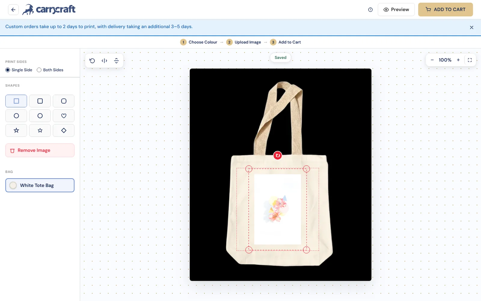 Product Customizer, live at carrycrafts and zambus